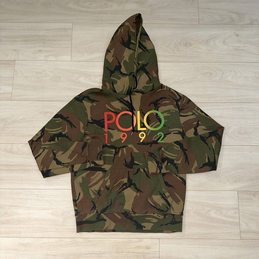 Polo Ralph Lauren 1992 Camo Hoodie‎  Men's Size Small Pullover Camouflage Retro